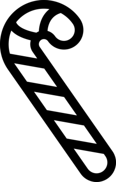 Christmas Candy Cane Icon Svg Vector, Free Vectors File